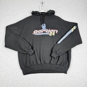 Jeff Gordon 24 DuPont NASCAR Winner's Circle Hoodie‎ Mens XL Black Y2K